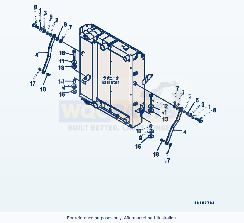 Komatsu WA320-5 Radiator Mount Serial B10001-UP parts diagram
