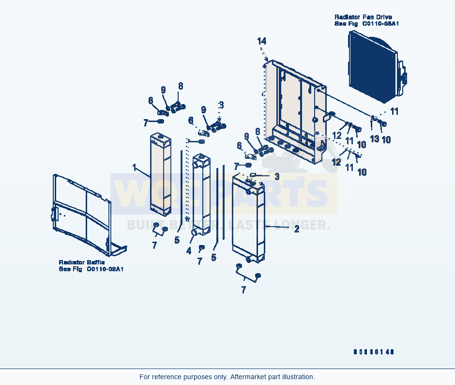 Komatsu WA320-5 Radiator (Tropical Spec) (#B10616-) parts diagram