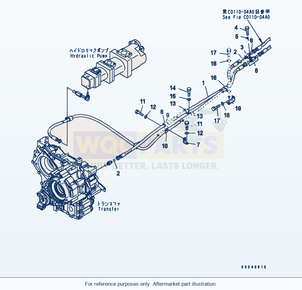 Komatsu WA320-5 Transfer Oil Cooler(#60676-) parts diagram