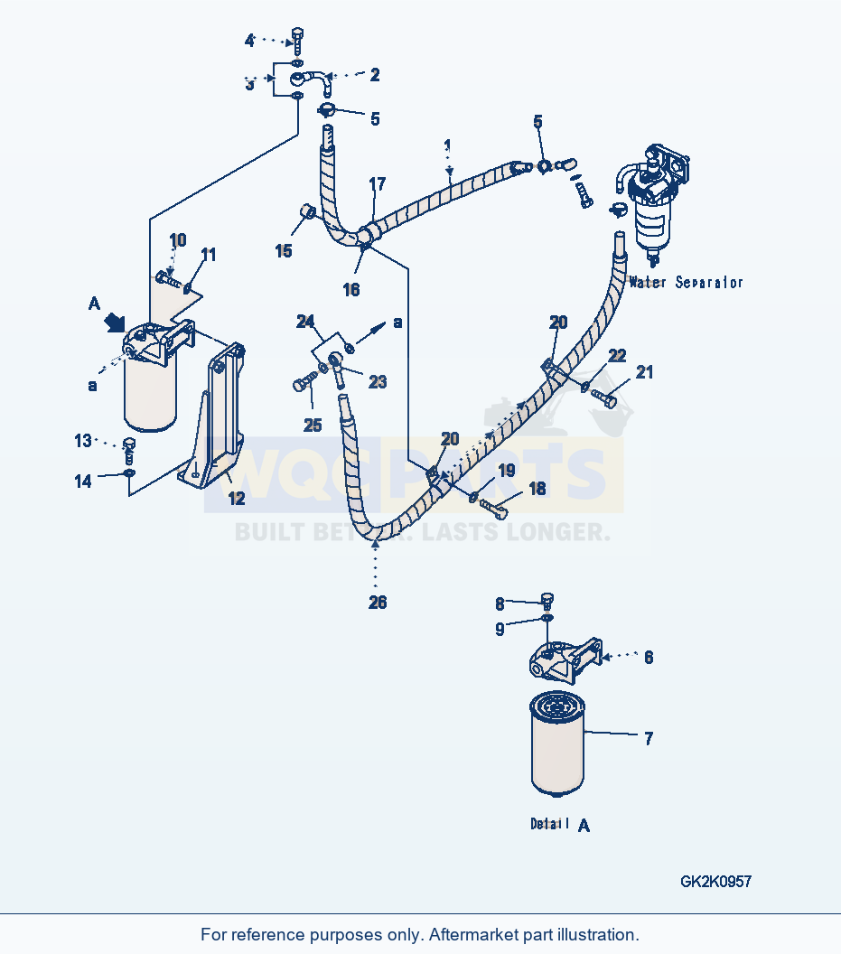Komatsu WA320-5 Additional Fuel Filter parts diagram