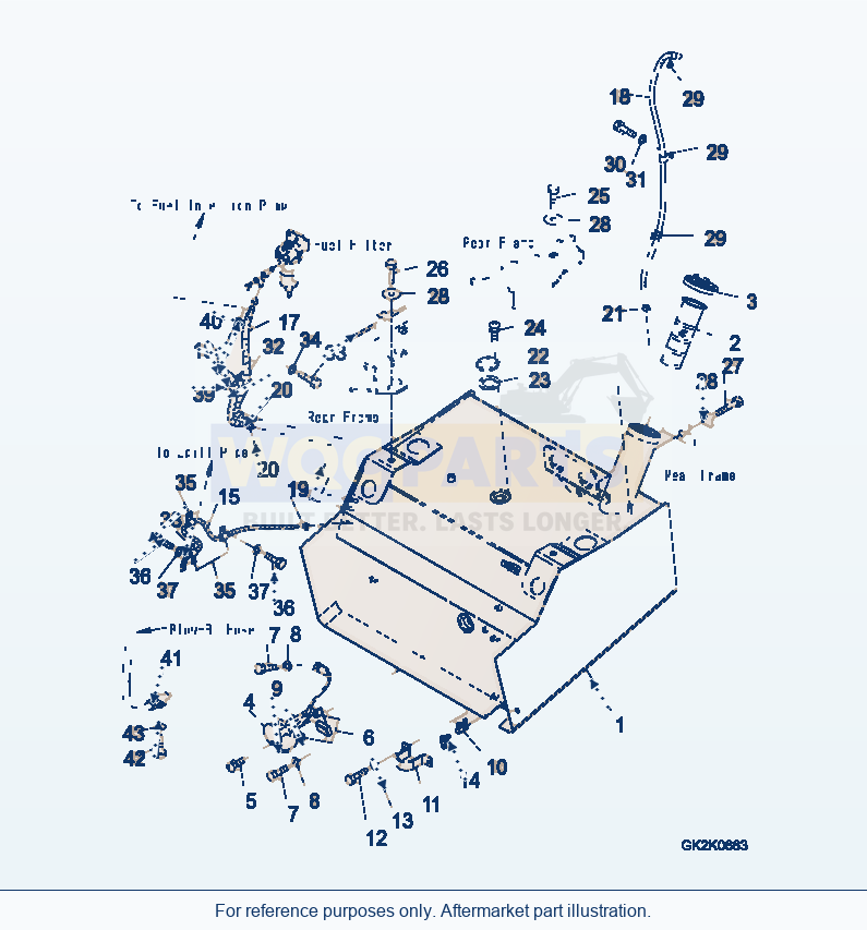 Komatsu WA320-5 Fuel Tank Serial WA320-5H50051 - UP parts diagram