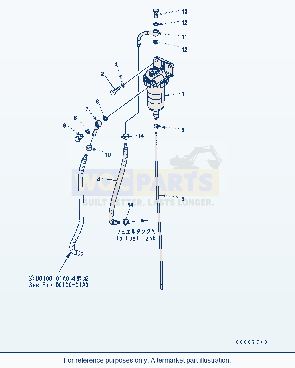 Komatsu WA320-5 Water Seperator parts diagram