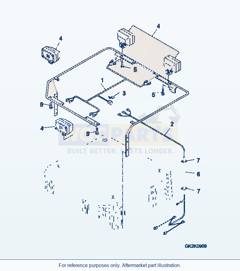 Komatsu WA320-5 Additional Work Lamp parts diagram