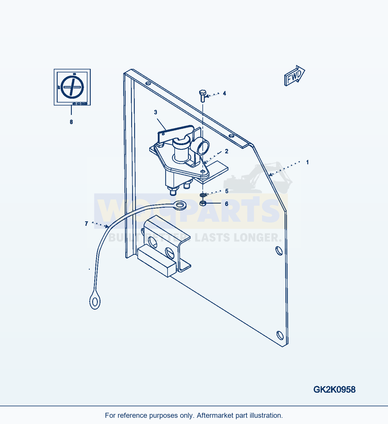 Komatsu WA320-5 Battery (Battery Main Switch) parts diagram