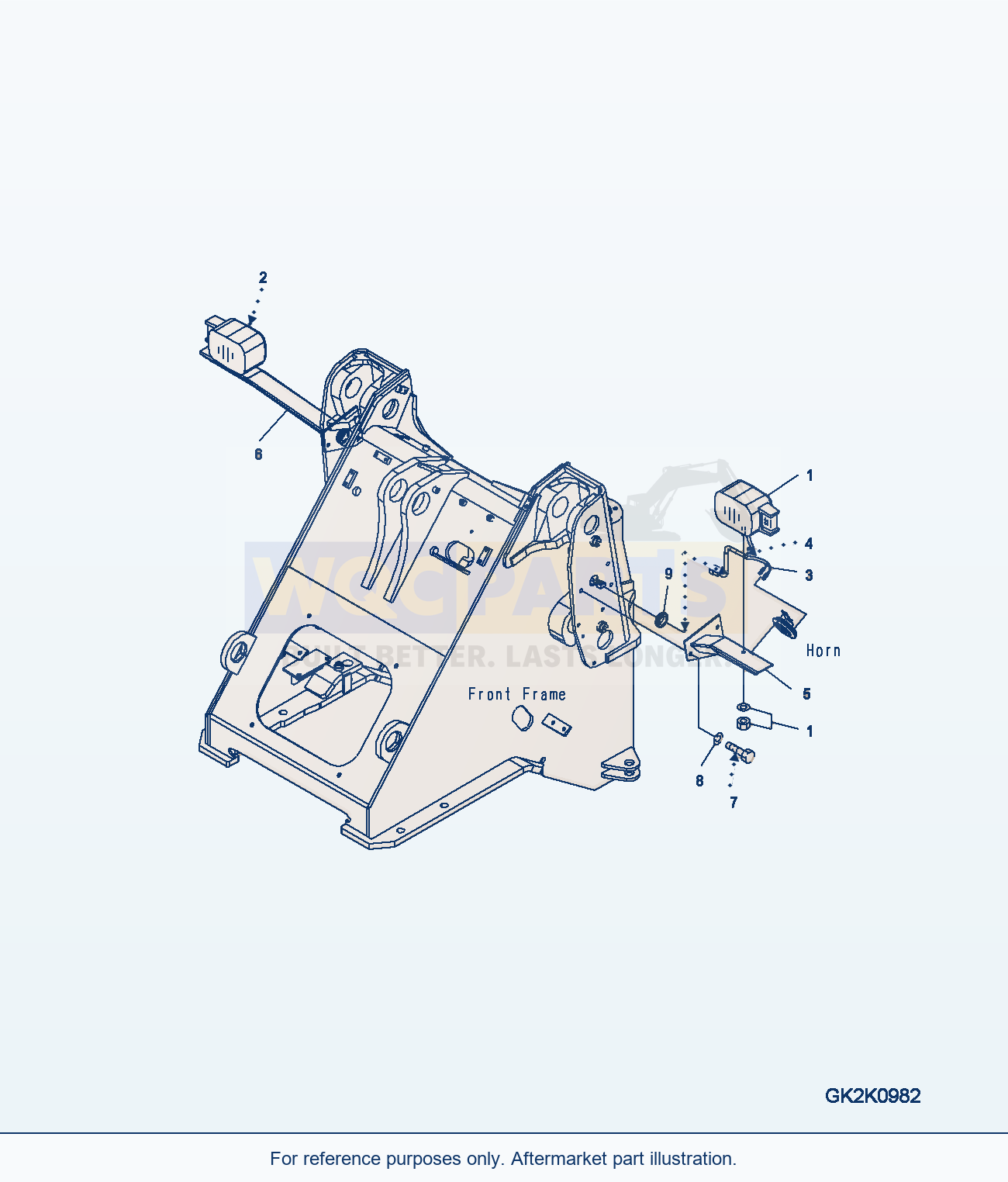 Komatsu WA320-5 Front Light Serial WA320-5H50051 - UP parts diagram