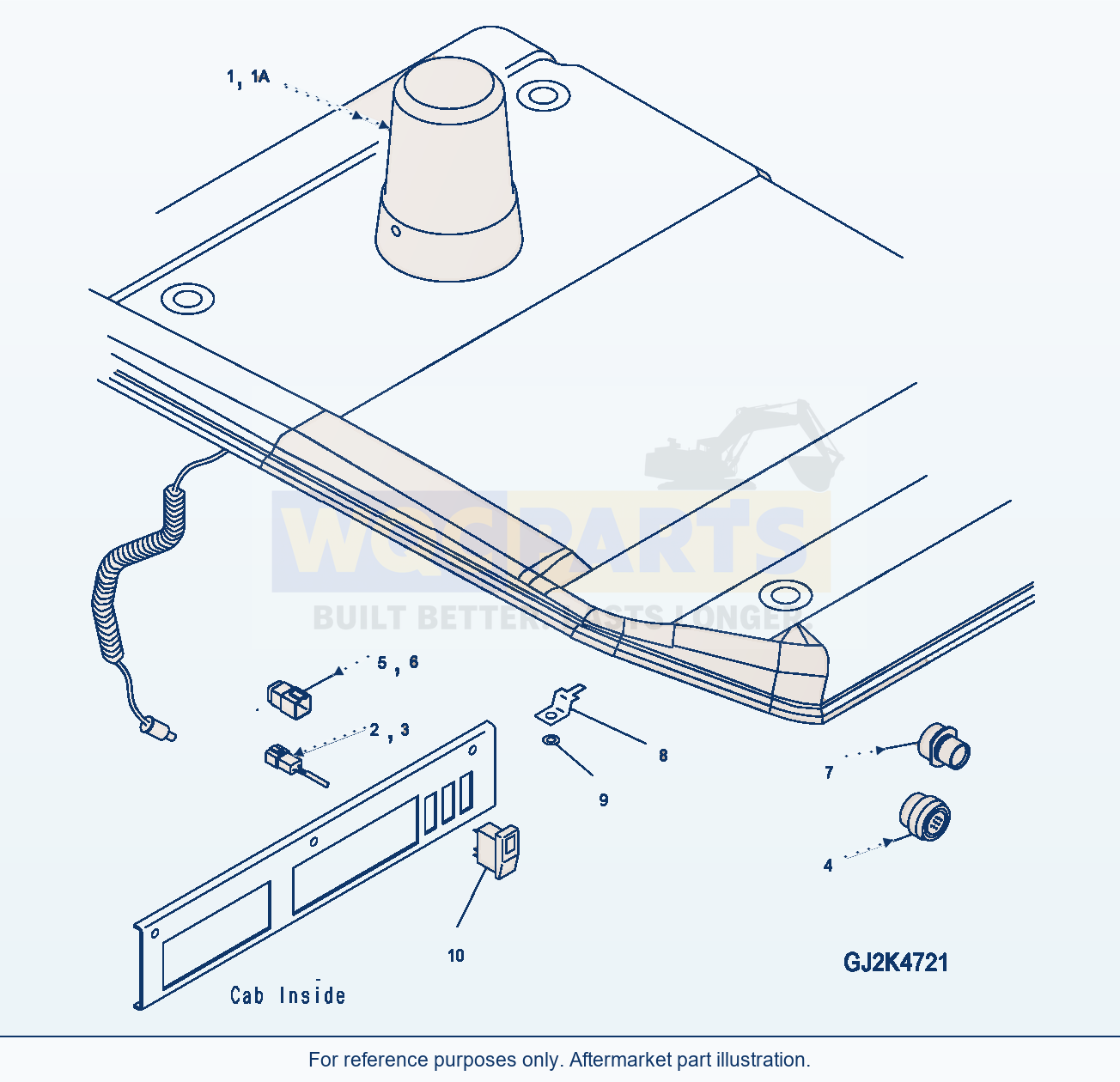 Komatsu WA320-5 Rotating Warning Lamp parts diagram