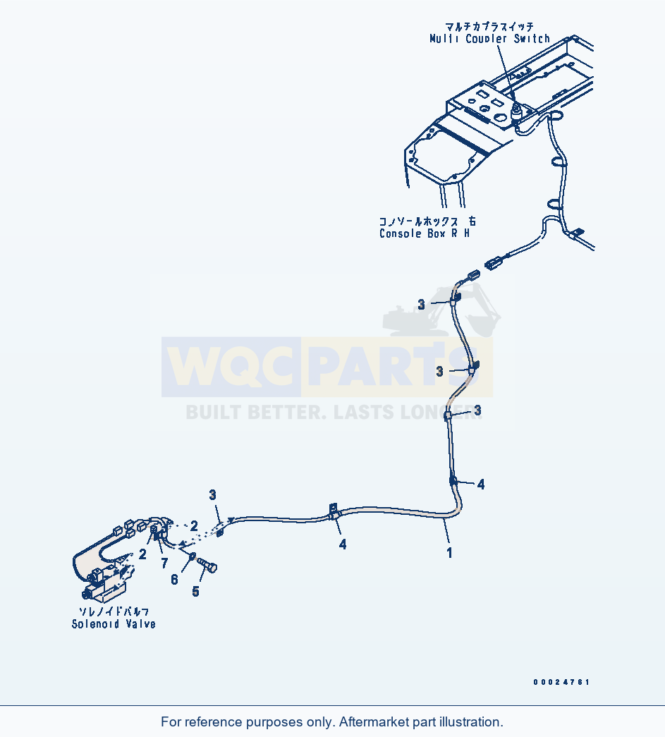 Komatsu WA320-5 Front Attachment Harness (With Multi Coupler) parts diagram