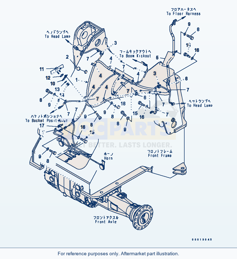 Komatsu WA320-5 Front Harness (E.C.S.S) Serial 60001-UP parts diagram