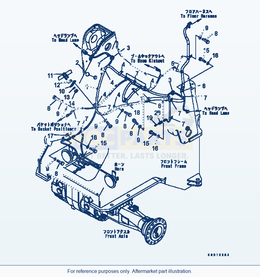 Komatsu WA320-5 Front Harness Serial B10001-UP parts diagram