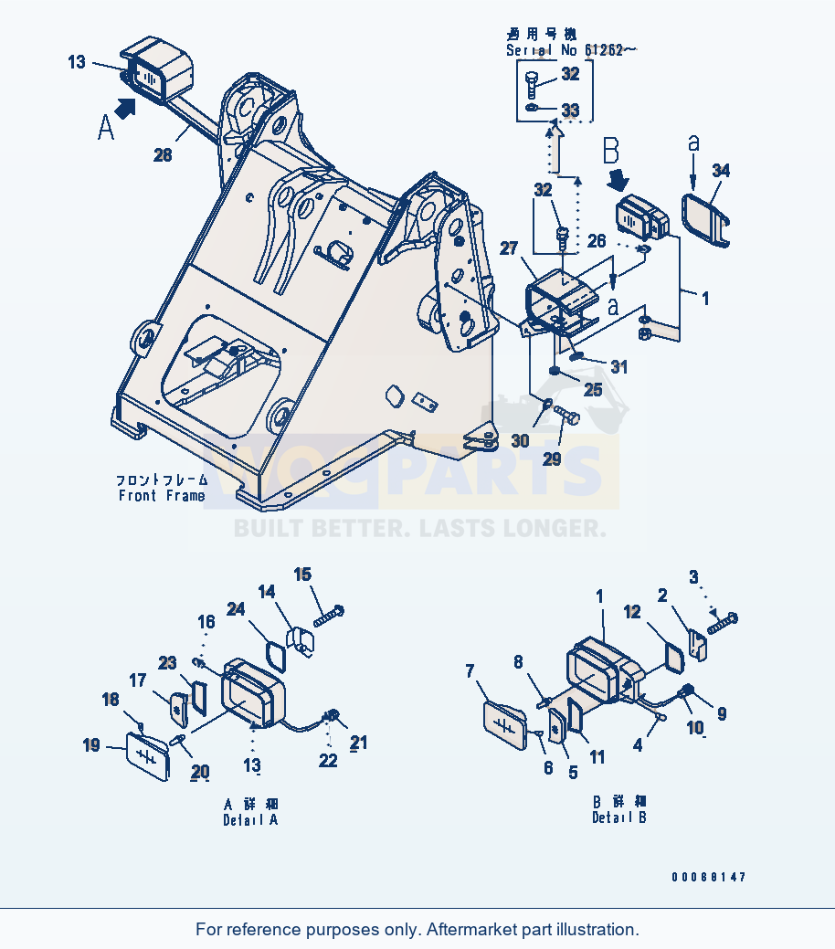Komatsu WA320-5 Front Light (For Except Japan) parts diagram