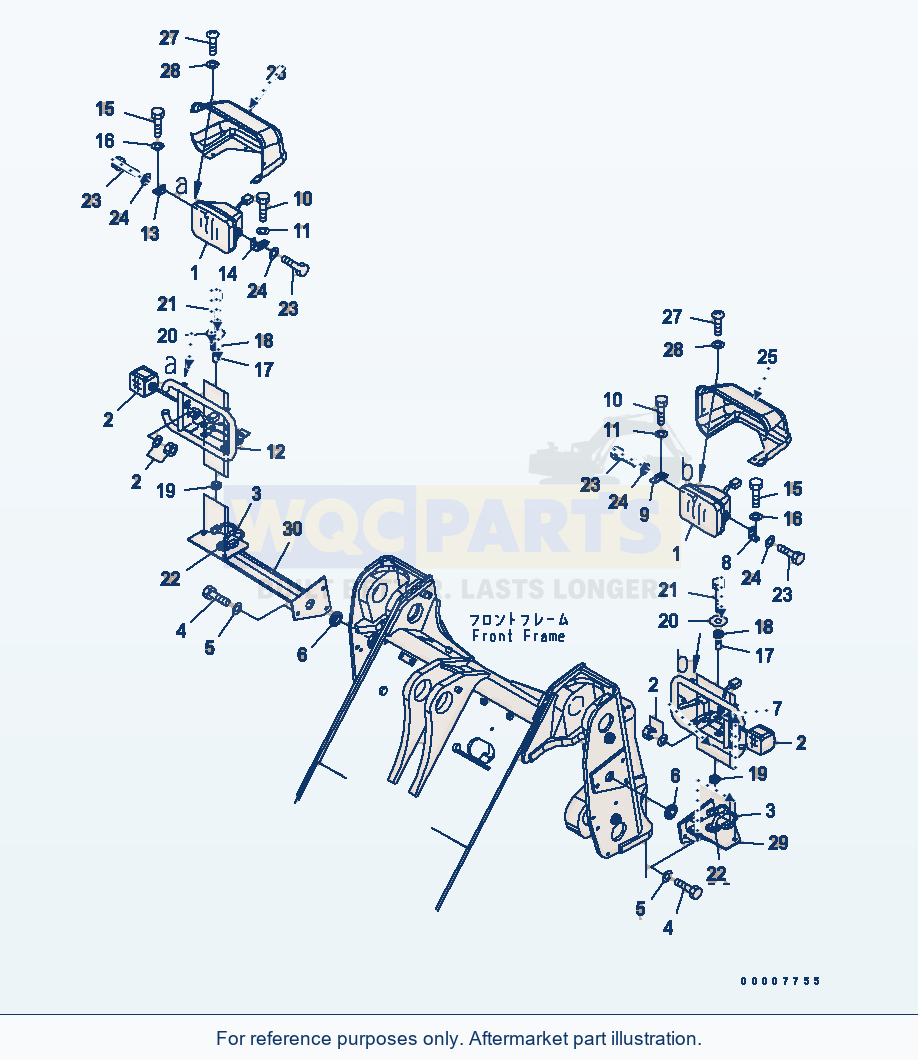 Komatsu WA320-5 Front Light Serial 60001-UP parts diagram