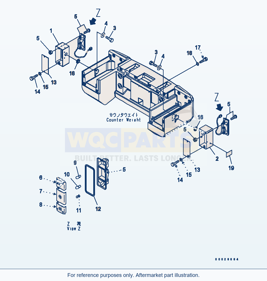 Komatsu WA320-5 Rear Combination Lamp (For Eu) parts diagram