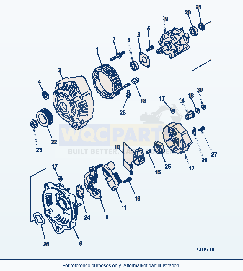 Komatsu WA320-5 Alternator (35A) (Inner Parts) parts diagram