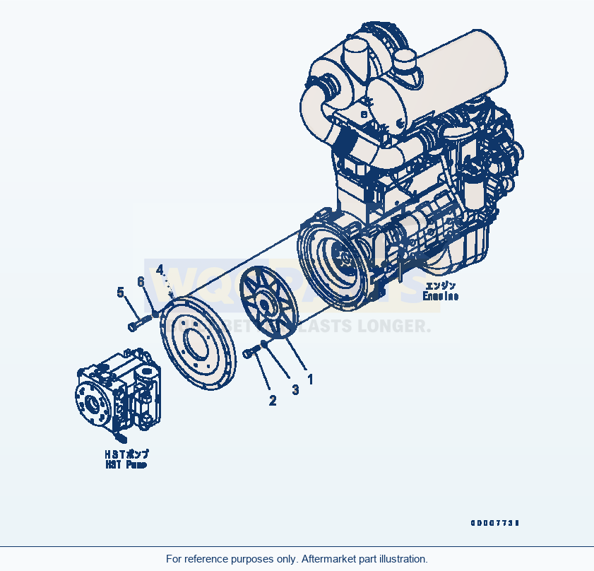 Komatsu WA320-5 Damper Serial B10001-UP parts diagram