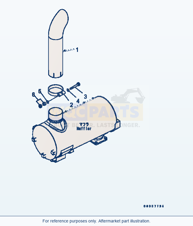Komatsu WA320-5 Exhaust Pipe Serial B10001-UP parts diagram