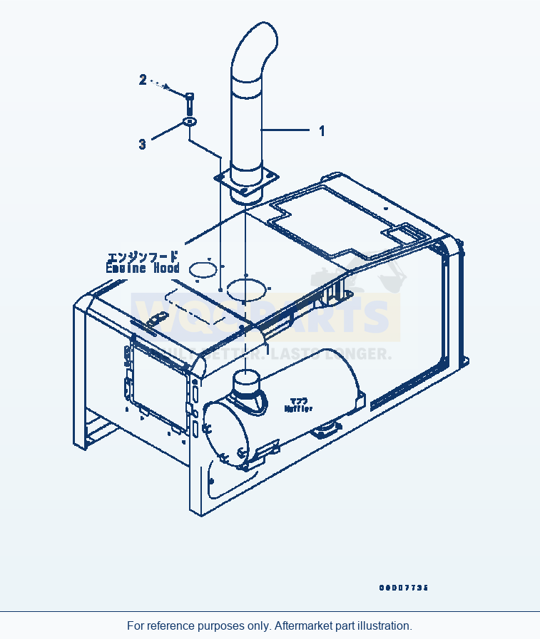 Komatsu WA320-5 Exhaust Pipe (Tropical Spec) (#B10616-) parts diagram