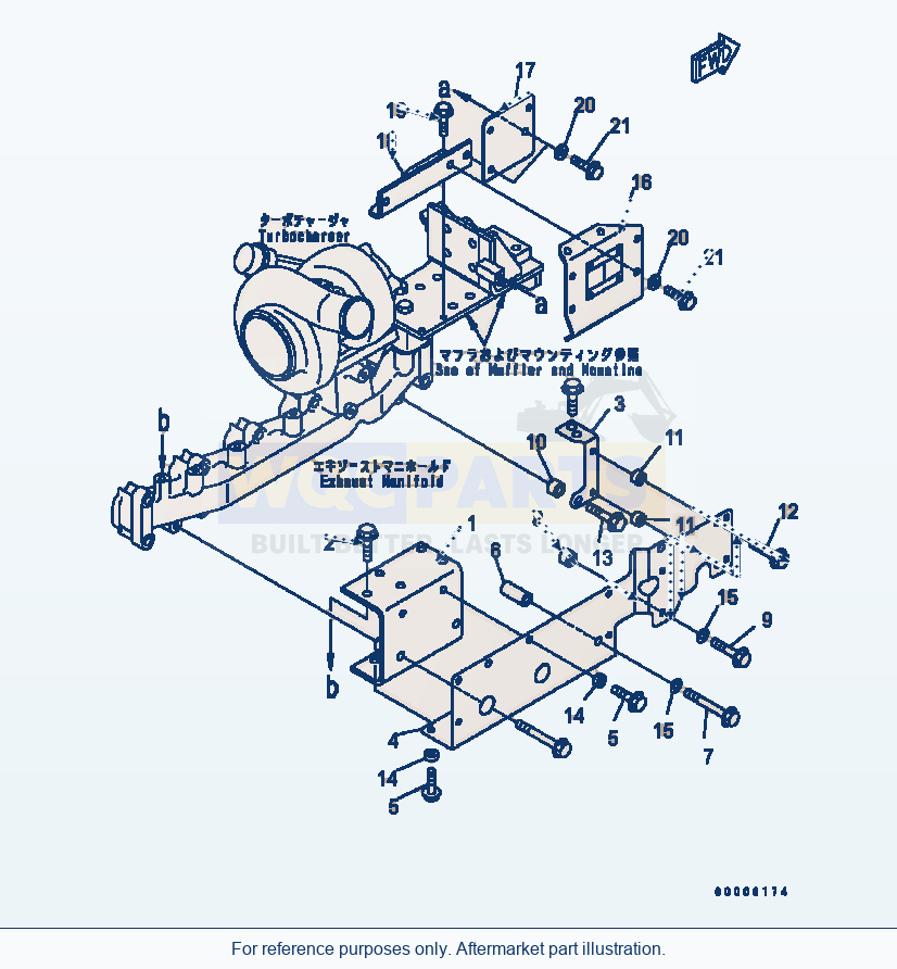 Komatsu WA320-5 Heat Shield parts diagram