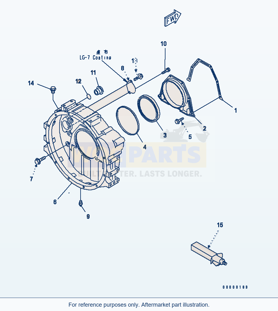 Komatsu WA320-5 Flywheel Housing(#26302312-) Serial 60001-UP parts diagram