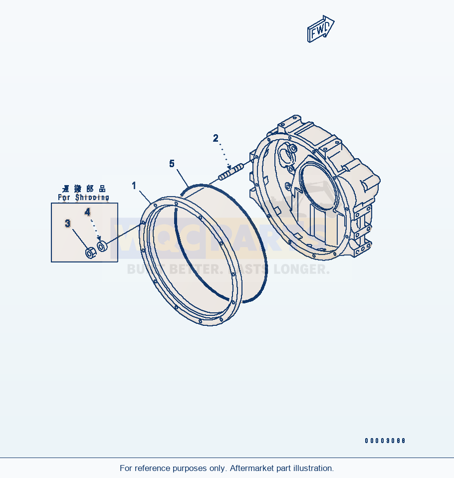 Komatsu WA320-5 Flywheel Housing Spacer(#26310811-) parts diagram