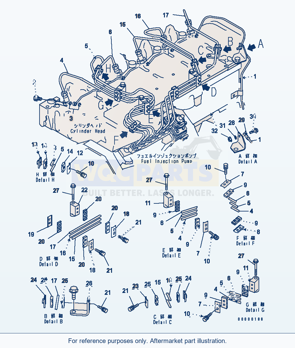 Komatsu WA320-5 Fuel Piping(#26302312-) Serial 60001-UP parts diagram
