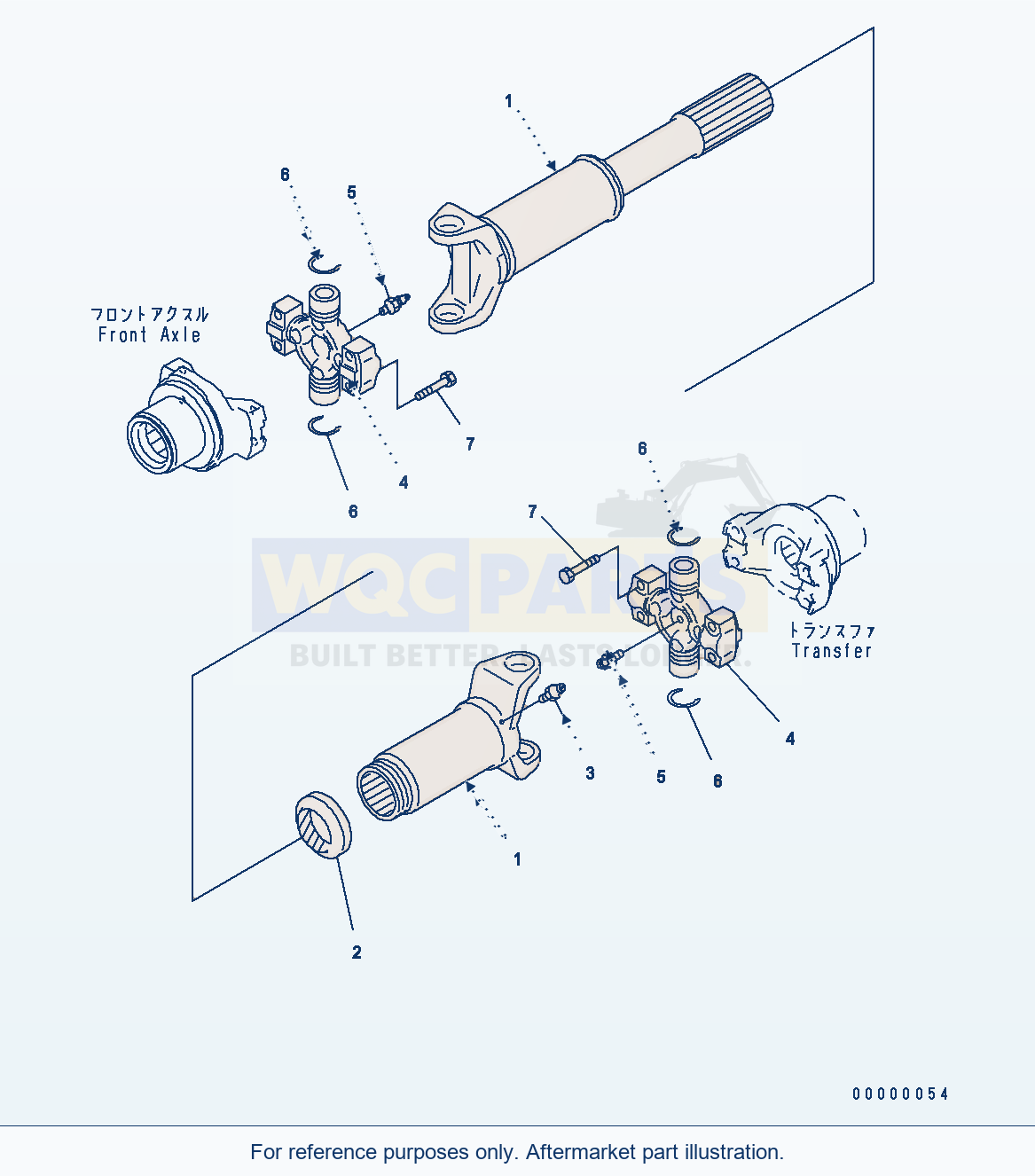 Komatsu WA320-5 Drive Shaft (Front) Serial WA320-5H50051 - UP parts diagram