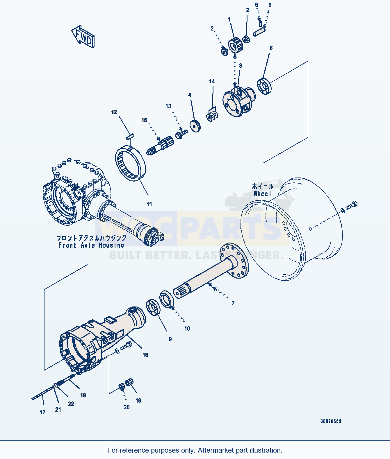 Komatsu WA320-5 Front Axle (Final Drive And Housing) (Rhs) parts diagram