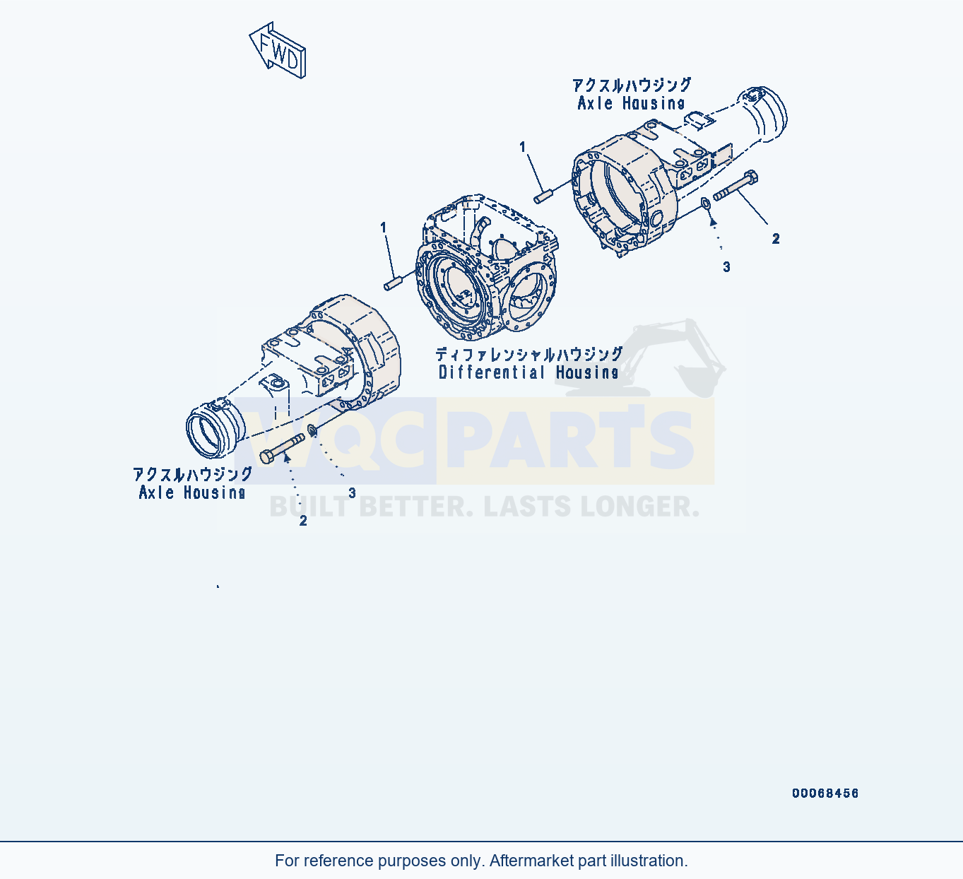 Komatsu WA320-5 Front Axle (Housing Mounting) parts diagram