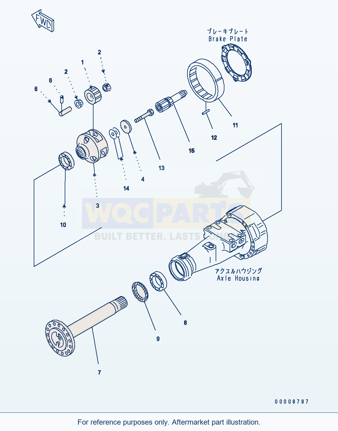 Komatsu WA320-5 Front Axle Mounting — Front Axle (Final Drive) parts diagram
