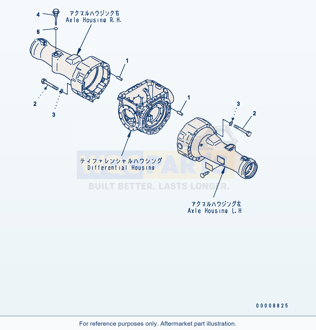 Komatsu WA320-5 Rear Axle (Mounting Parts And Plug) parts diagram