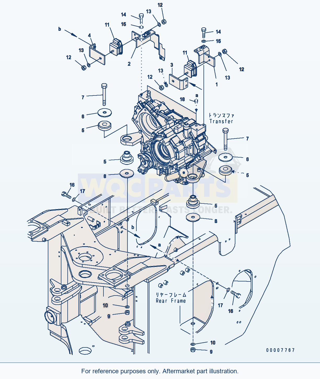Komatsu WA320-5 Transfer Mount Serial WA320-5H50051 - UP parts diagram