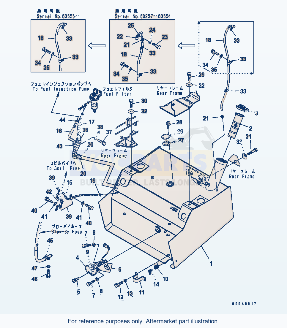Komatsu WA320-5 Fuel Tank(#60001-60753) parts diagram
