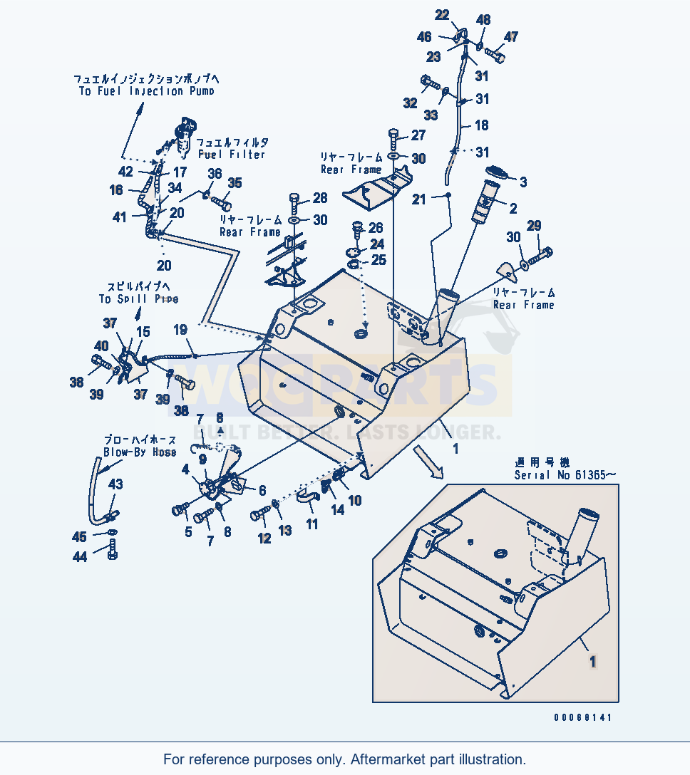 Komatsu WA320-5 Fuel Tank(#60754-) parts diagram