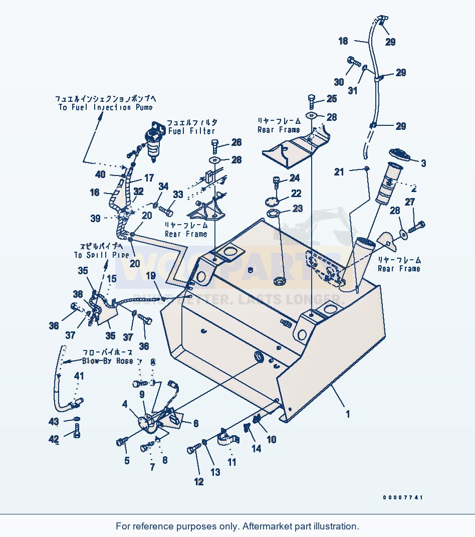 Komatsu WA320-5 Fuel Tank Serial 60001-UP parts diagram