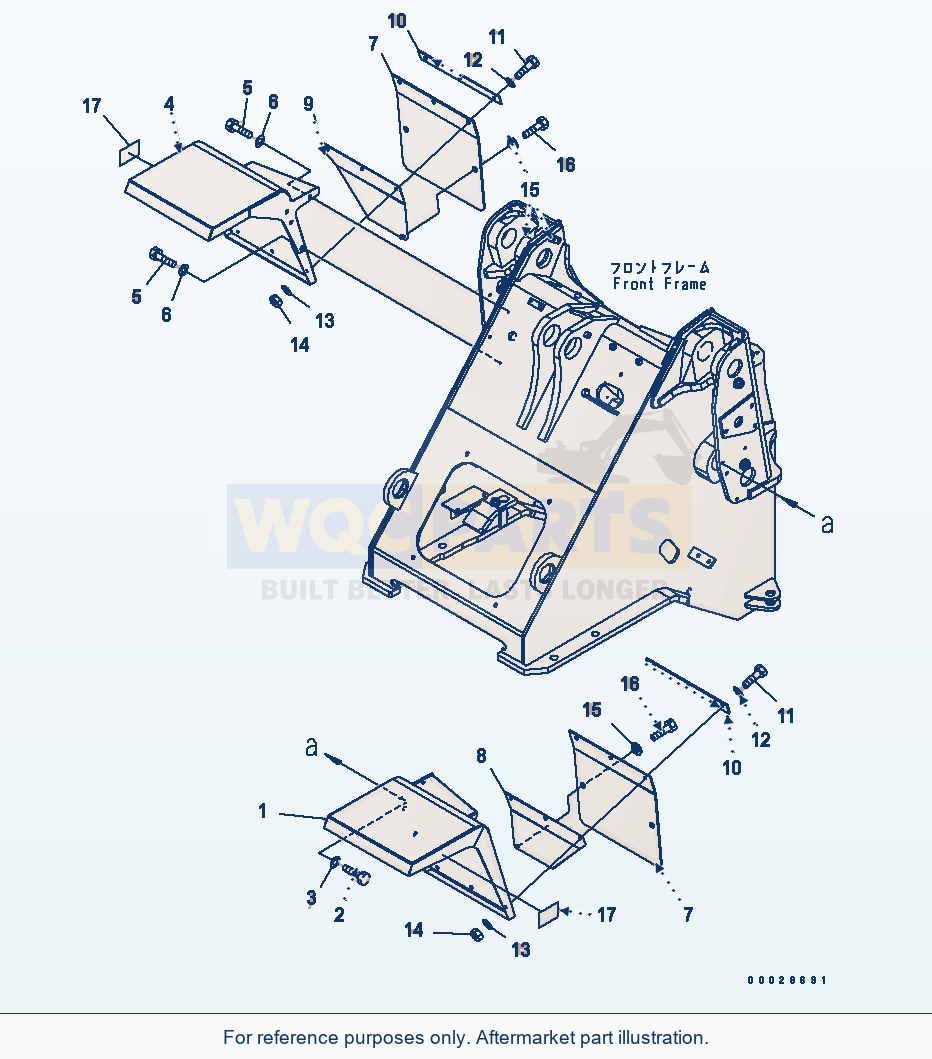 Komatsu WA320-5 Front Fender (With Mudguard) parts diagram