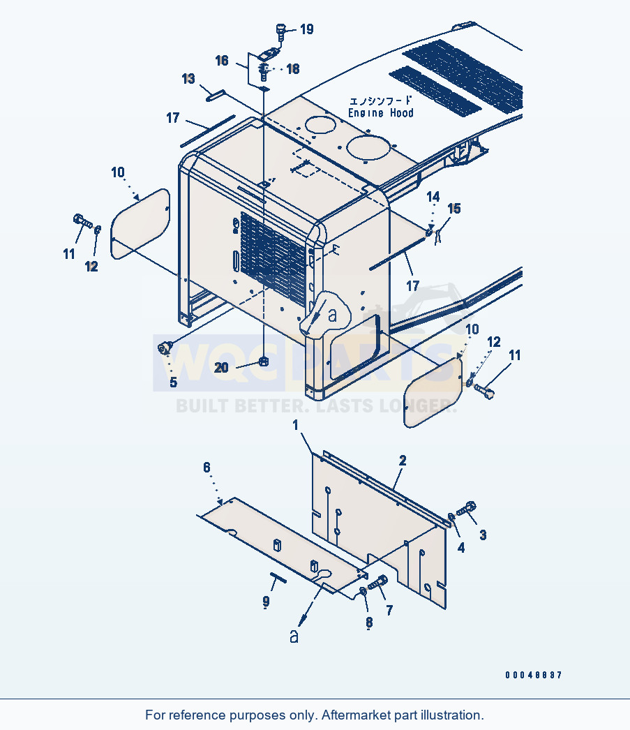 Komatsu WA320-5 Hood (Bulkhead) parts diagram