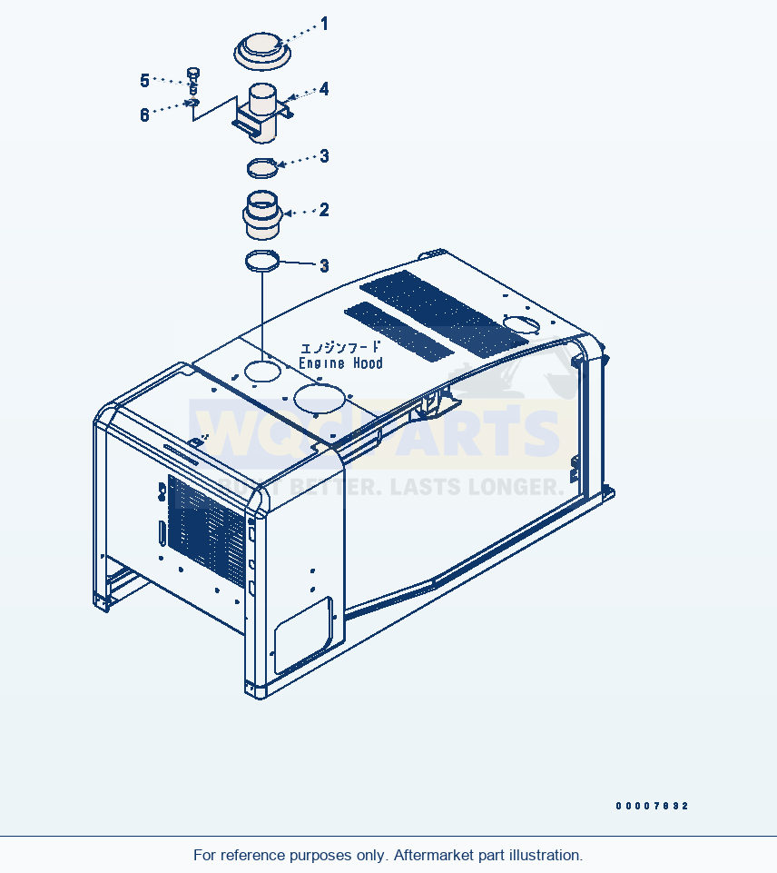 Komatsu WA320-5 Hood (Cap) Serial 60001-UP parts diagram
