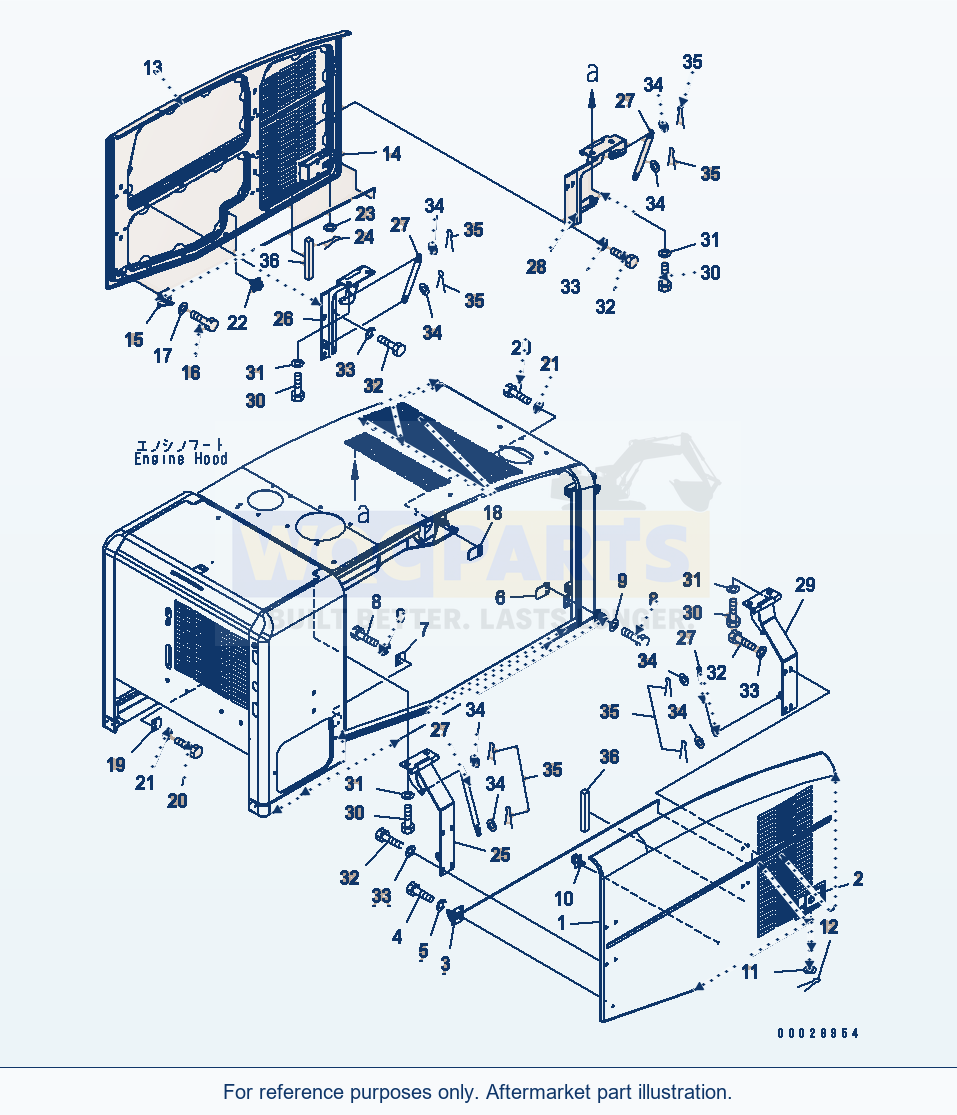 Komatsu WA320-5 Hood (Door) Serial 60001-UP (OVERSEAS VERSION) parts diagram