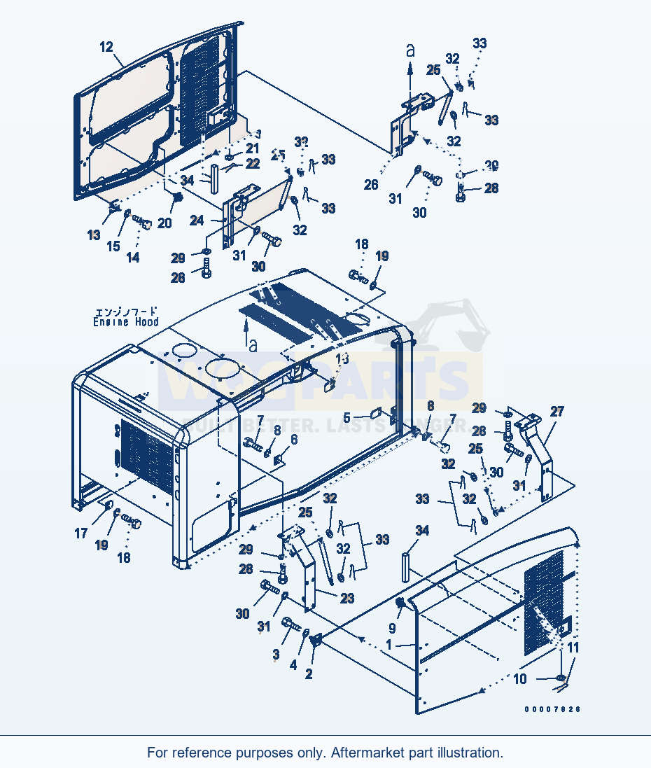 Komatsu WA320-5 Hood (Door) Serial 60001-UP parts diagram