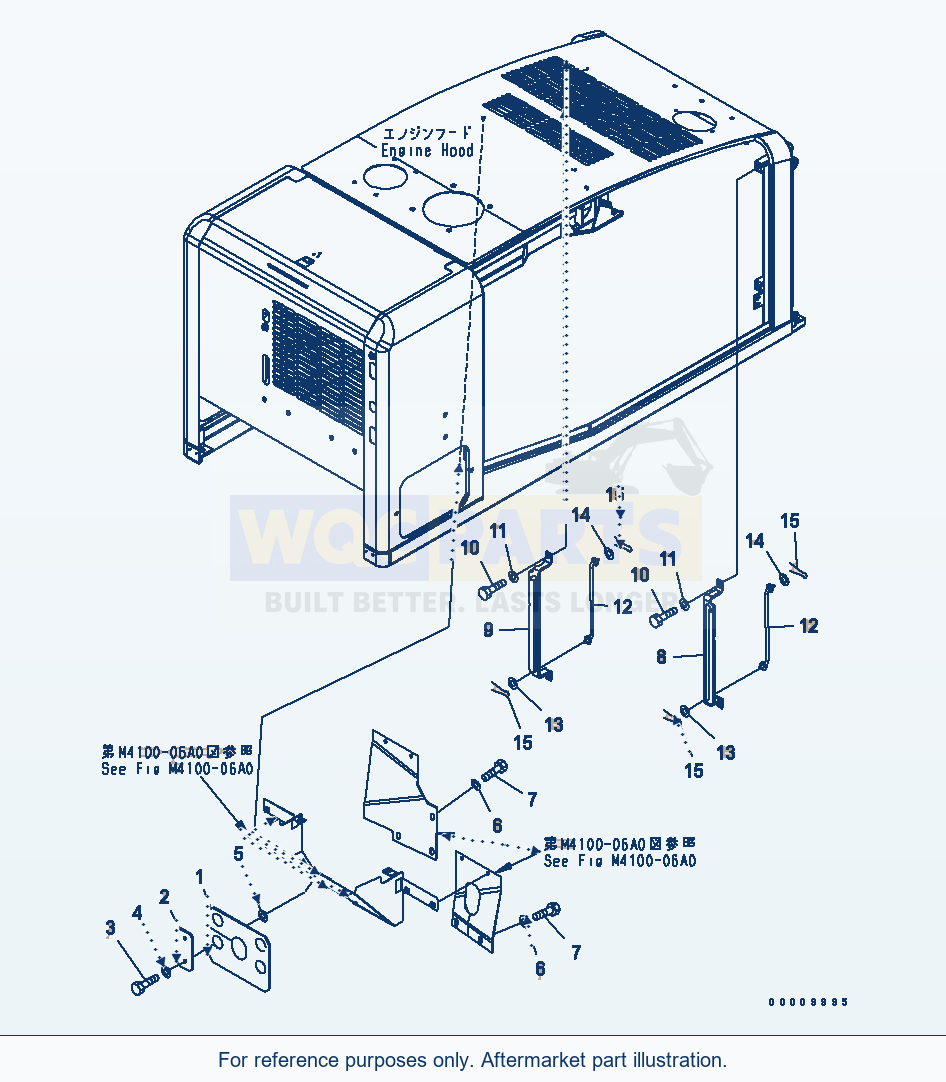 Komatsu WA320-5 Hood (Duct Sheet) (For Except Japan) parts diagram