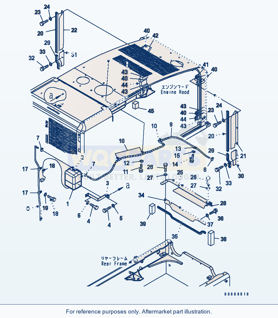 Komatsu WA320-5 Hood (Radiator Piping And Baffle Plate) parts diagram