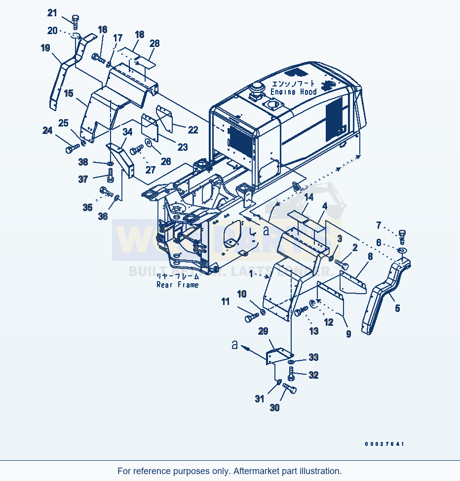Komatsu WA320-5 Rear Fender (Wide Fender) parts diagram