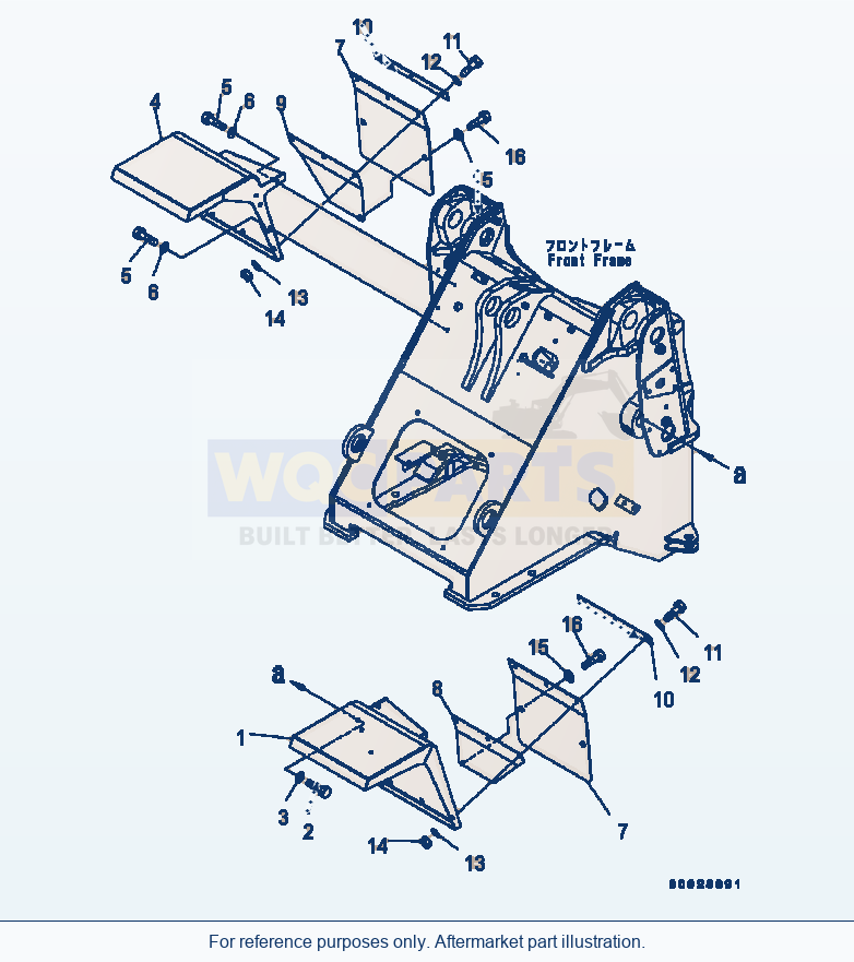 Komatsu WA320-5 Front Fender Serial B10001-UP parts diagram
