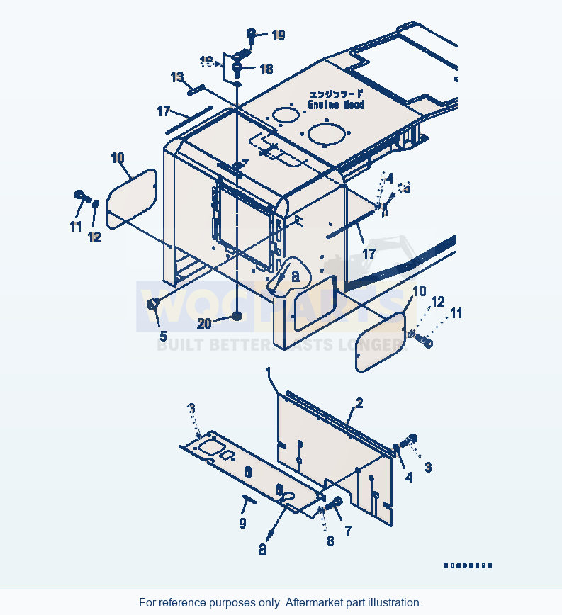 Komatsu WA320-5 Hood (Bulk Head) (Tropical Spec) (#B10616-) parts diagram