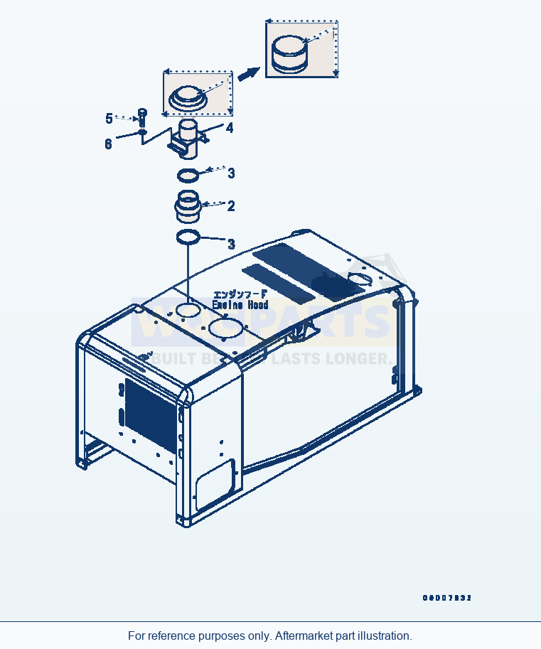 Komatsu WA320-5 Hood (Cap) Serial B10001-UP parts diagram