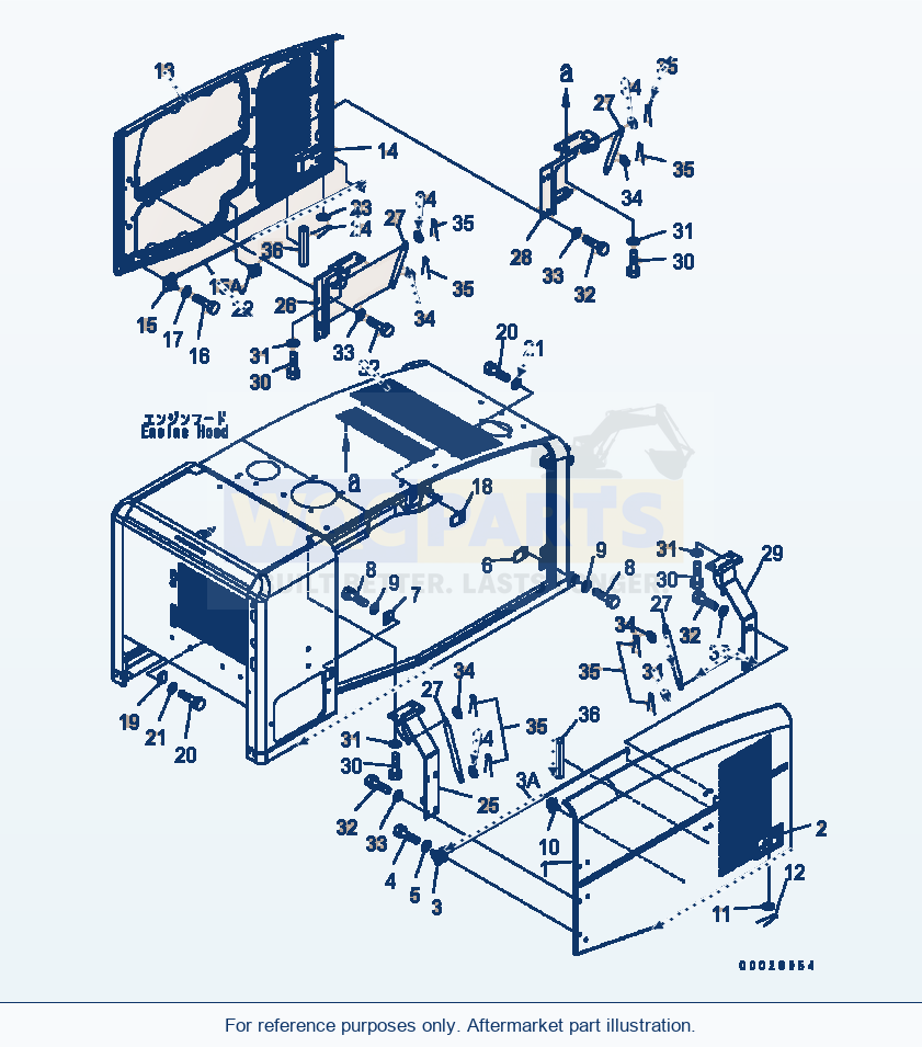 Komatsu WA320-5 Hood (Door) Serial B10001-UP parts diagram