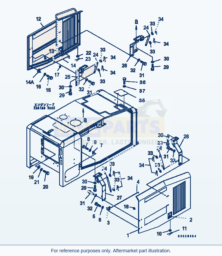 Komatsu WA320-5 Hood (Door) (Tropical Spec) (#B10616-) parts diagram