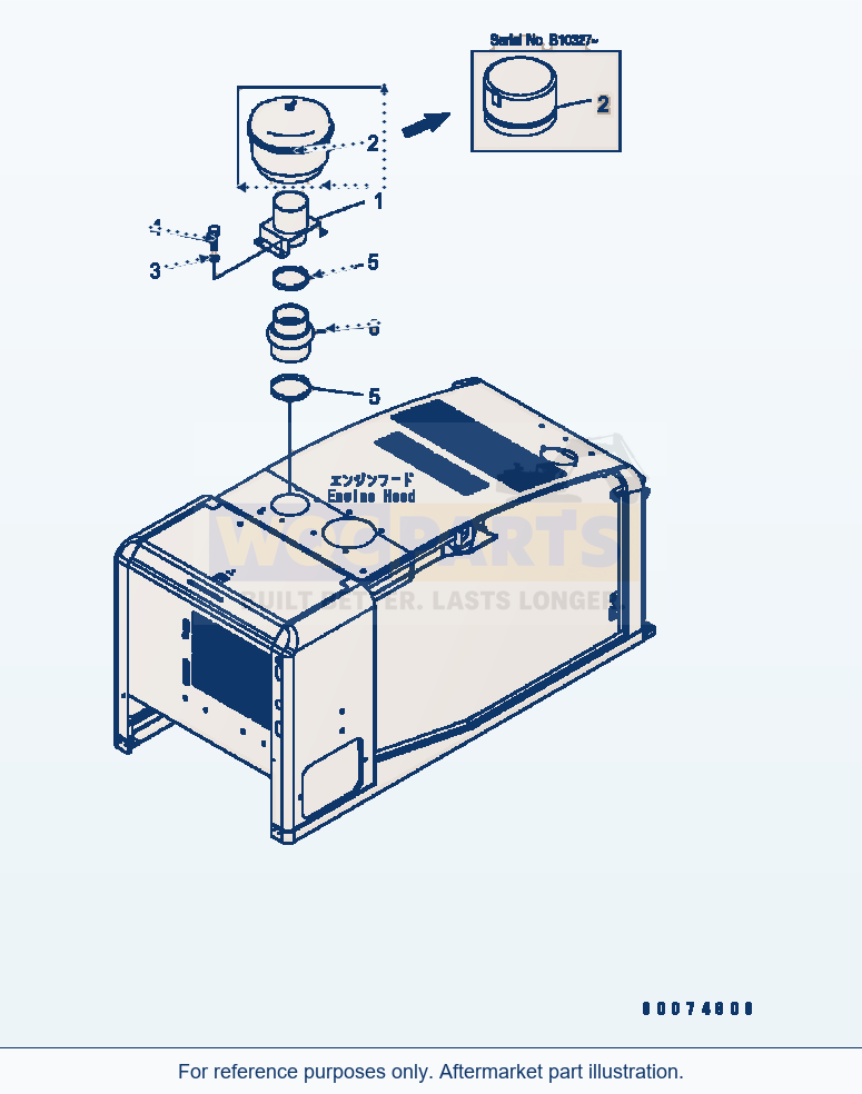 Komatsu WA320-5 Hood (Pre-Cleaner) Serial B10001-UP parts diagram