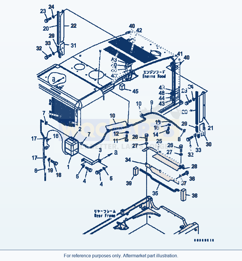 Komatsu WA320-5 Hood (Radiator Piping And Buffle Place) parts diagram