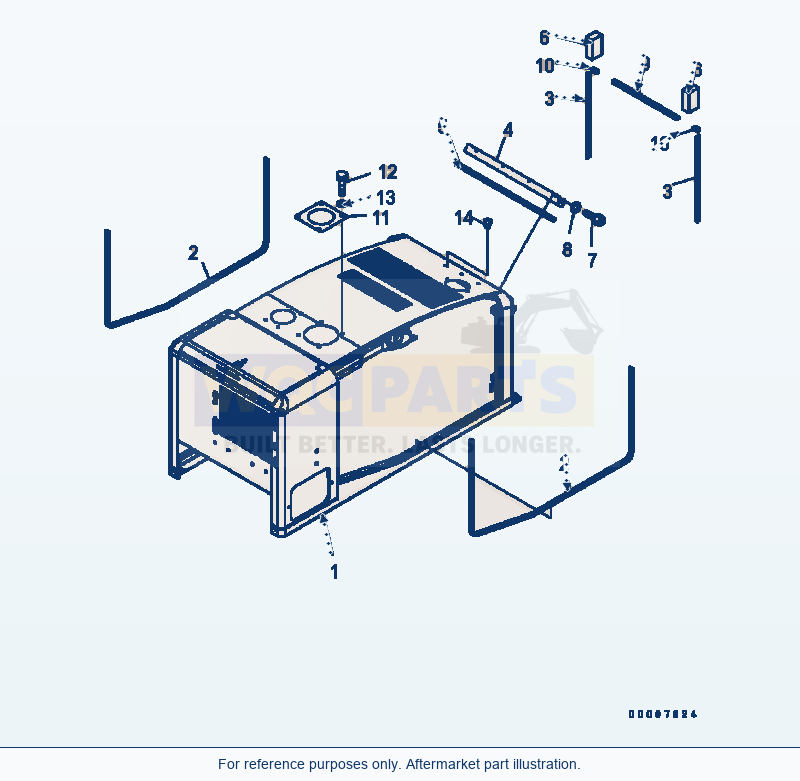 Komatsu WA320-5 Hood Serial B10001-UP parts diagram