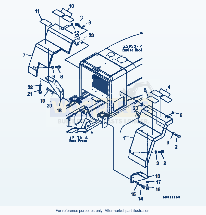 Komatsu WA320-5 Rear Fender Serial B10001-UP parts diagram